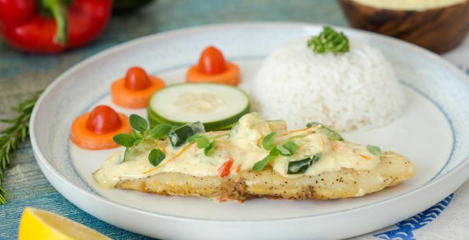 Filete de Pescado con Crema al Vino