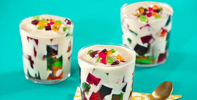 vasitos de gelatina con crema