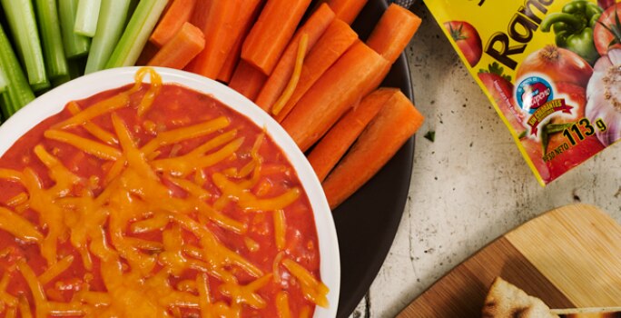 Dip ranchero con vegetales
