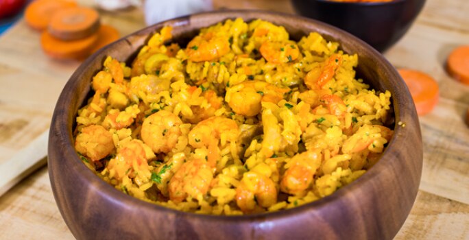 Arroz con Pollo y Camarones