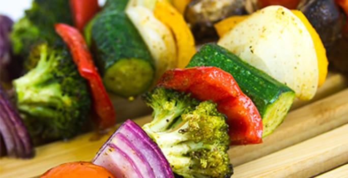 Brochetas de vegetales