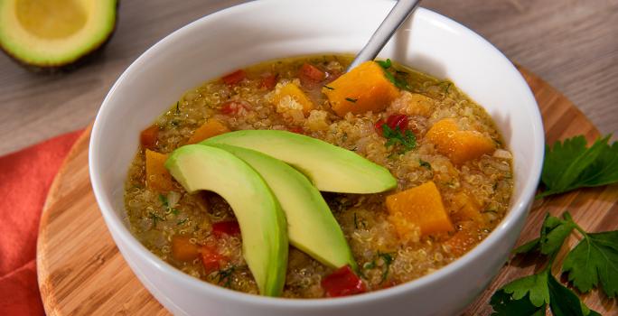 Sopa de quinoa y calabaza