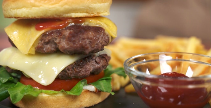 Hamburguesa con doble carne y doble queso