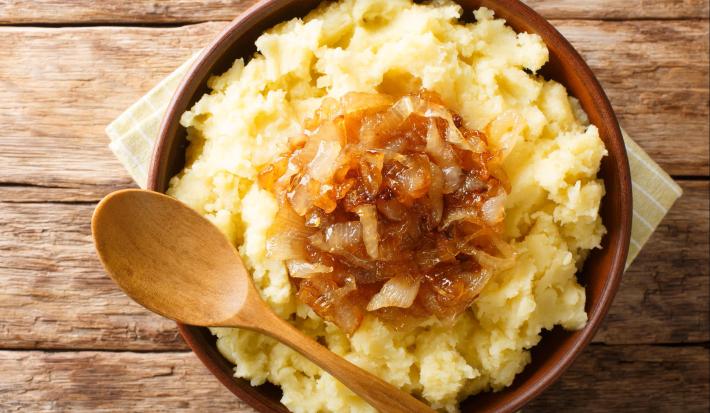 Puré de Papas con Cebolla Caramelizada