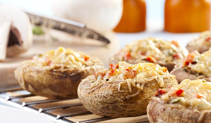 Champiñones rellenos con crema