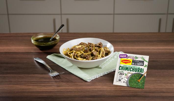 pasta con chimichurri