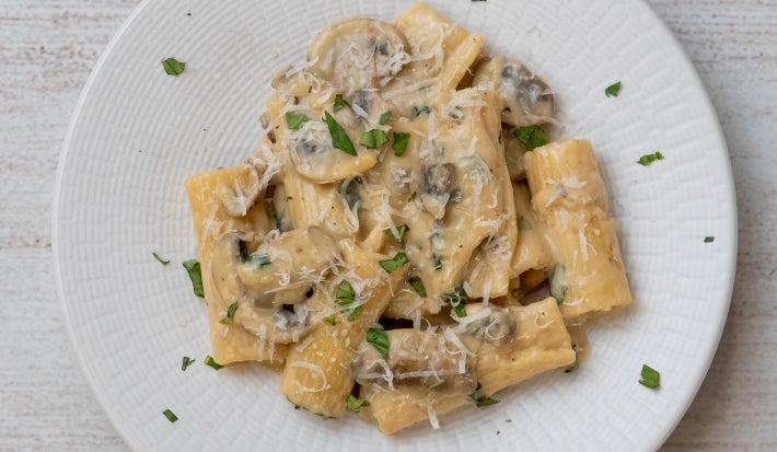 Rigatoni con hongos Rigatoni con hongos