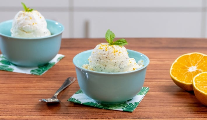 Helado de Naranja con Albahaca