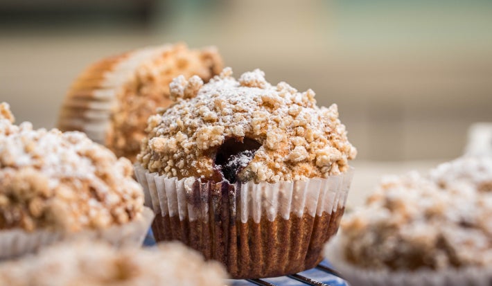 Muffin de arándanos esponjosos