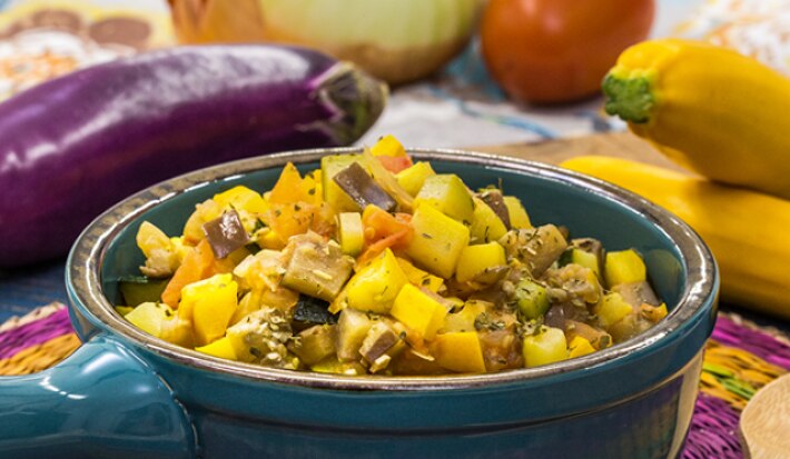 Estofado de Berenjena y Zucchini