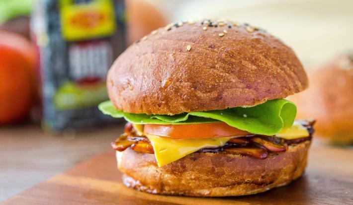 Hamburguesa de Hongos en Salsa BBQ