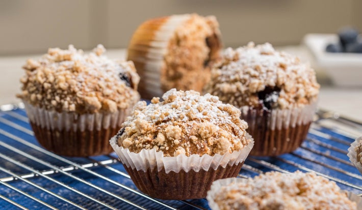 Muffin de arándanos esponjosos