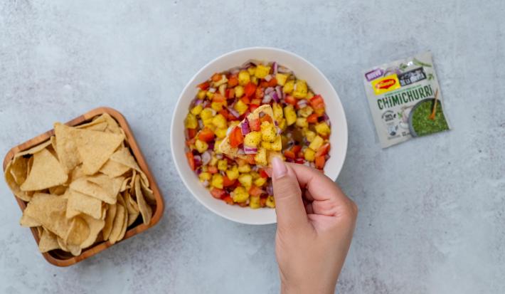 pico de gallo con piña