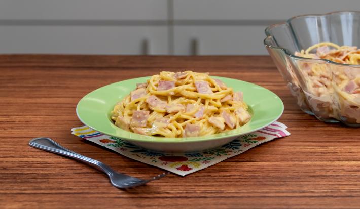pasta con jamón
