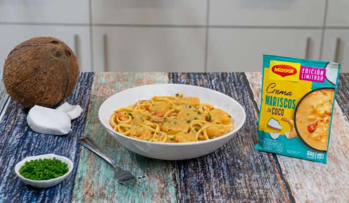 pasta con camarones