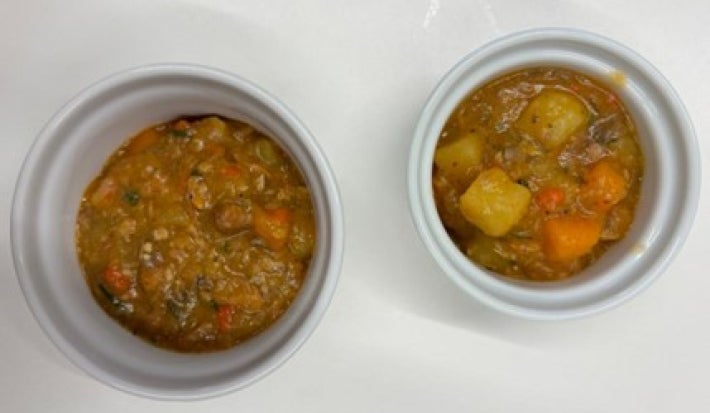 Guiso de papa y sardinas con Consomé de Coco