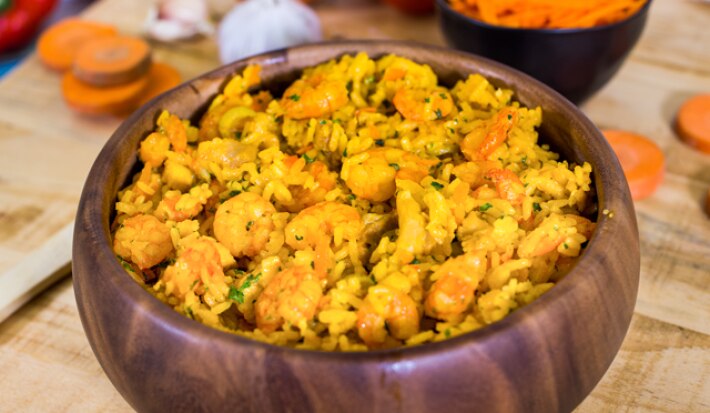 Arroz con Pollo y Camarones