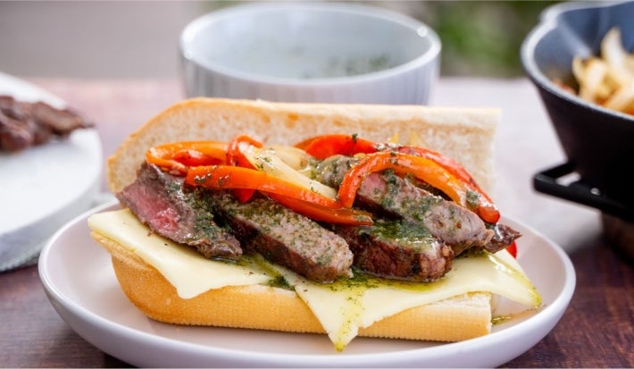 Sandwich de Carne con Chimichurri