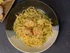 Pasta con camarones picantes con Pimienta Maggi