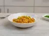 Pasta con camarones cerrada