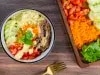 poke carne y vegetales