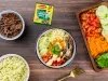 poke carne y vegetales