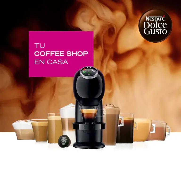 Máquina NESCAFÉ Dolce Gusto, cápsulas de café listas para disfrutar ‘Tu Coffee Shop en Casa’ diseño elegante y moderno.