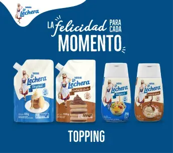 Recetas con La Lechera: leche condensada para consumo directo y preparación de dulces.