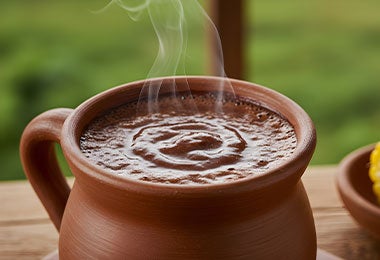 Tiste tradicional. Tiste en taza tradicional.
